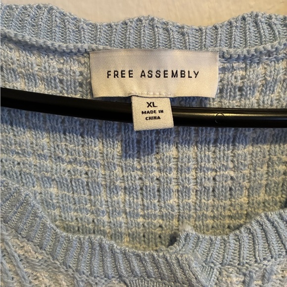 Free Assembly Women's Tweed Plaid Knit Scallop Button down Mini Sweater Dress - Picture 5 of 6